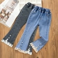 thumbnail image 4 of Odeerbi Kids Girls Jeans Wide Leg Denim Pants 5-9 Years Children's Jeans Casual Loose Wide Leg Flared Pants Gray, 4 of 4