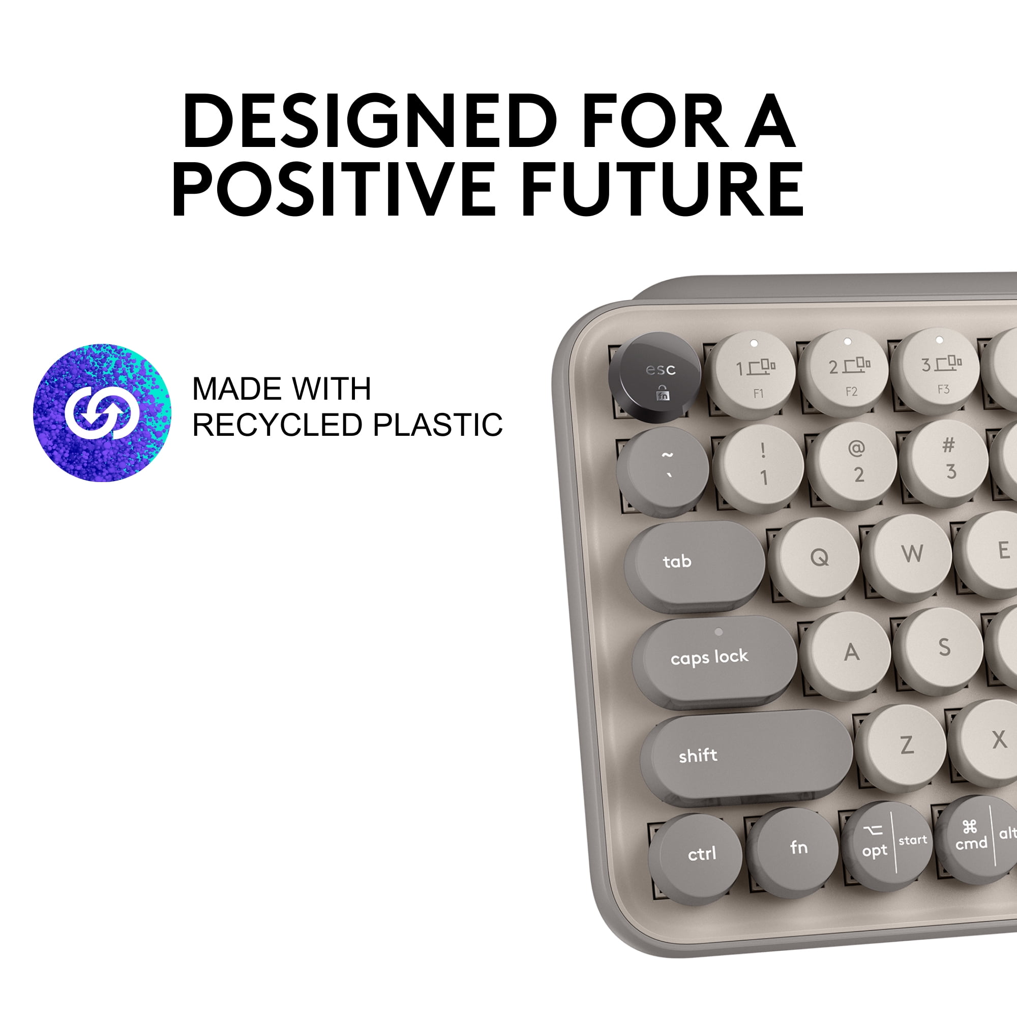 Logitech POP Keys Mechanical Wireless Keyboard with Customizable Emoji Keys, Compact Design, Bluetooth, Mist