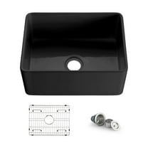 Kibi Pure 24" Fireclay Kitchen Farmhouse Apron Front Single Bowl  Sink - Matte Black