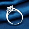 thumbnail image 6 of Princess Cut 1ct Lab Created Diamond Engagement Women's Wedding Band Ring 14K White Gold Plated Sterling Silver, 6 of 6