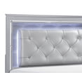 thumbnail image 4 of Silver Glam Bedroom Set 3pc Full Bed LED Light Nightstands Set Modern Style Bedroom Set, 4 of 7