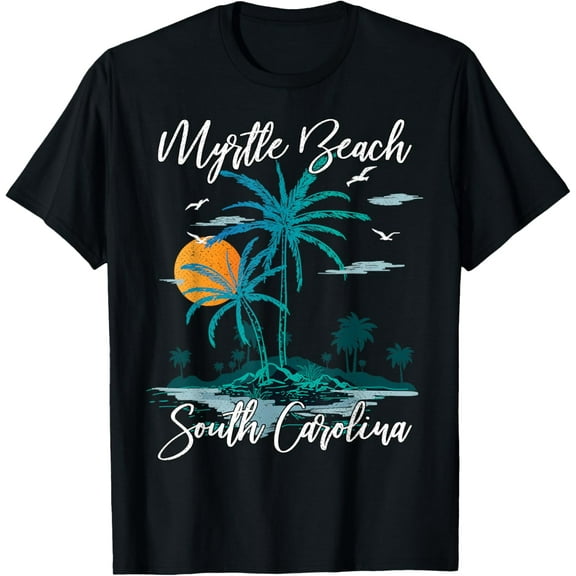 Family Vacation Retro Sunset South Carolina Myrtle Beach T-Shirt