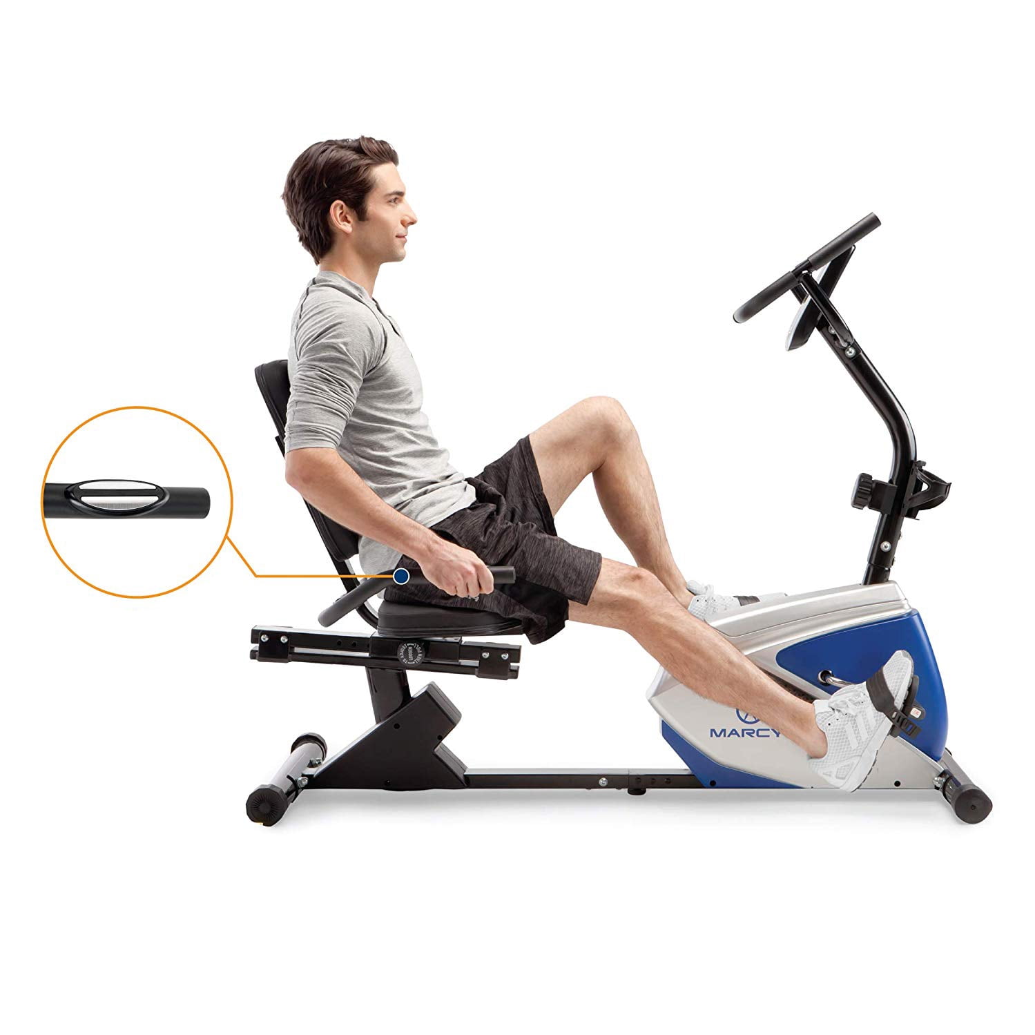 Marcy 8 Levels Magnetic Resistance Recumbent Exercise Bike with Adjustable Seat 250 lb Capacity ME 1019R Walmart