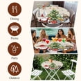 thumbnail image 7 of Beige Christmas Round Tablecloth, Fitted Table Cover with Elastic for 55"-60" Round Tables, Gnomes Xmas Tree Snowflake Winter Gifts Rustic Table Cloth Outdoor Dinning Party Waterproof Tablecloths, 7 of 7