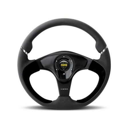 Momo Nero Steering Wheel 350 mm - Black Leather/Suede/Black Spokes