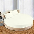 thumbnail image 2 of Cotton Sheet Round, 4 Piece Cotton Round Bedsheet 100% Egyptian Cotton, 12" Deep Pocket,88" Diameter, 400 TC, Round Sheet Set, Super Soft, Luxury and Easy Care -Ivory Solid, King Size, 2 of 3