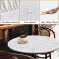thumbnail image 4 of Round Fitted Tablecloth with Elastic Edge Design Table Cover Waterproof Stain-Resistant Wipeable Table Cloth Best for 42"-46" Round Tables for Outdoor Indoor Geometry, 4 of 4