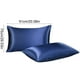 thumbnail image 3 of Funda de almohada de cuerpo de satén refrescante 2-Pack | Terciopelo suave, transpirable, anti-sudor, resistente a las arrugas, amigable con el cabello, todas las estaciones | Azul, Negro, Burdeos,, 3 of 6