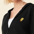 thumbnail image 5 of Dalix Taco Embroidered Fleece Cropped Zip Hoodie Cold Fall Winter Womens in Black 2XL XX-Large, 5 of 5
