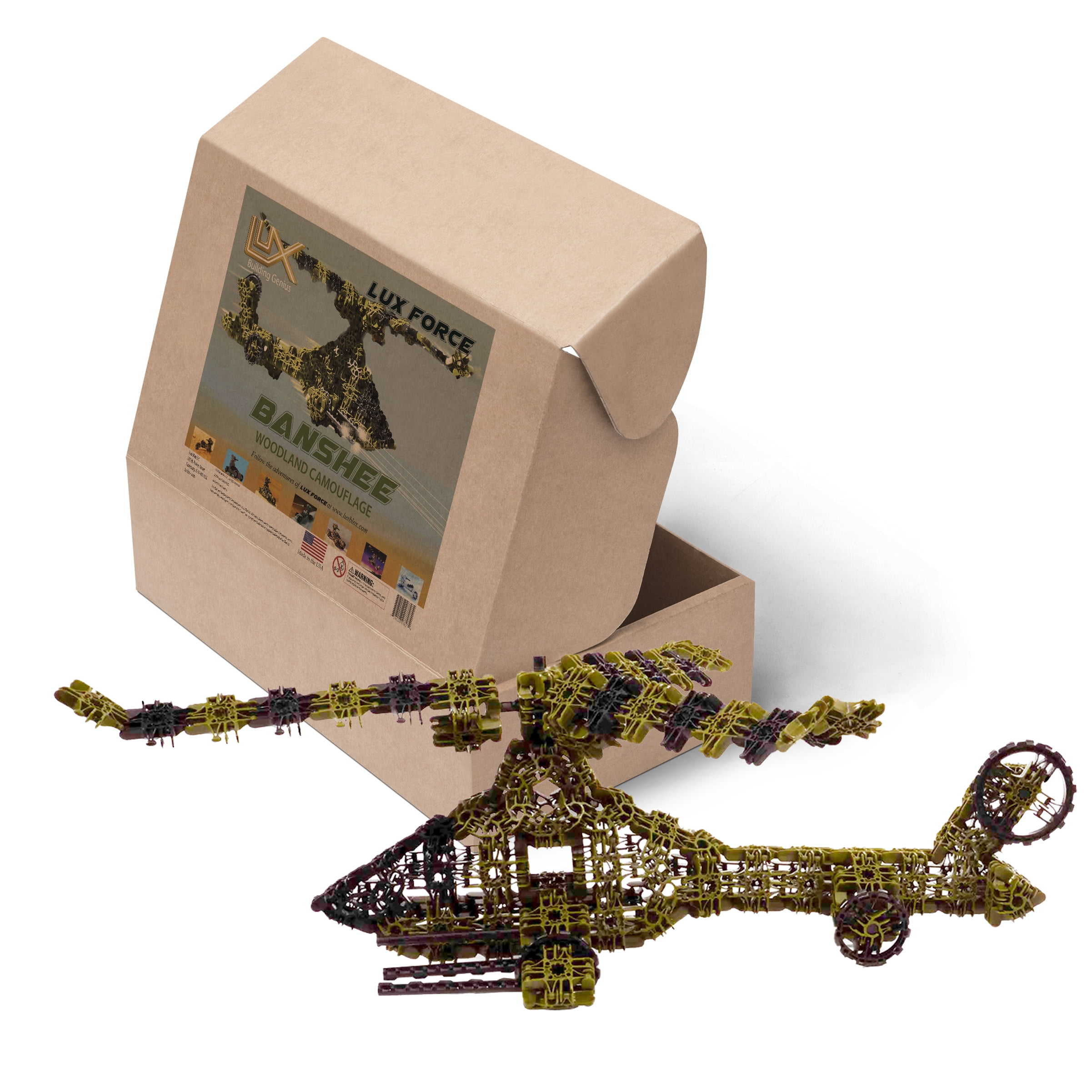 Lux Blox Force Banshee Attack Helicopter for High-Flying Imaginations (242  Pieces) Woodland Camouflage - Walmart.com