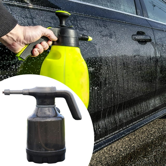 Pulverizador de espuma eléctrico para coche de 2,5 l con carga USB, resistente y versátil, para jardín, lavado de automóviles y detallado de coches. Gris negro