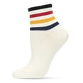 thumbnail image 3 of MeMoi Women's Cotton Blend Retro Style Multicolor Stripe Anklet Sock - Womens - Female, 9-11, Black, 3 of 4