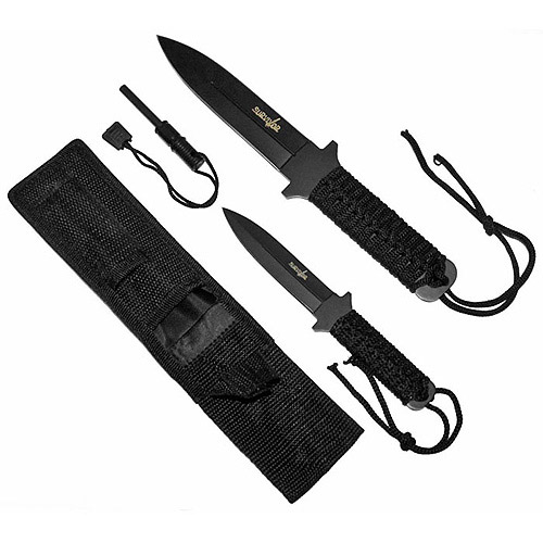 Whetstone Survivor Fire Starter Survival Knife Set, Black ...