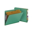 thumbnail image 2 of Smead® End-Tab Classification Folders, With SafeSHIELD Fasteners, 8 1/2" x 11", 2 Divider, 2 Partition, 100% Recycled, Green, Pack Of 10, 2 of 7