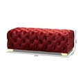 thumbnail image 4 of Bowery Hill Modern Tufted Velvet Ottoman in Burgundy and Gold, 4 of 8