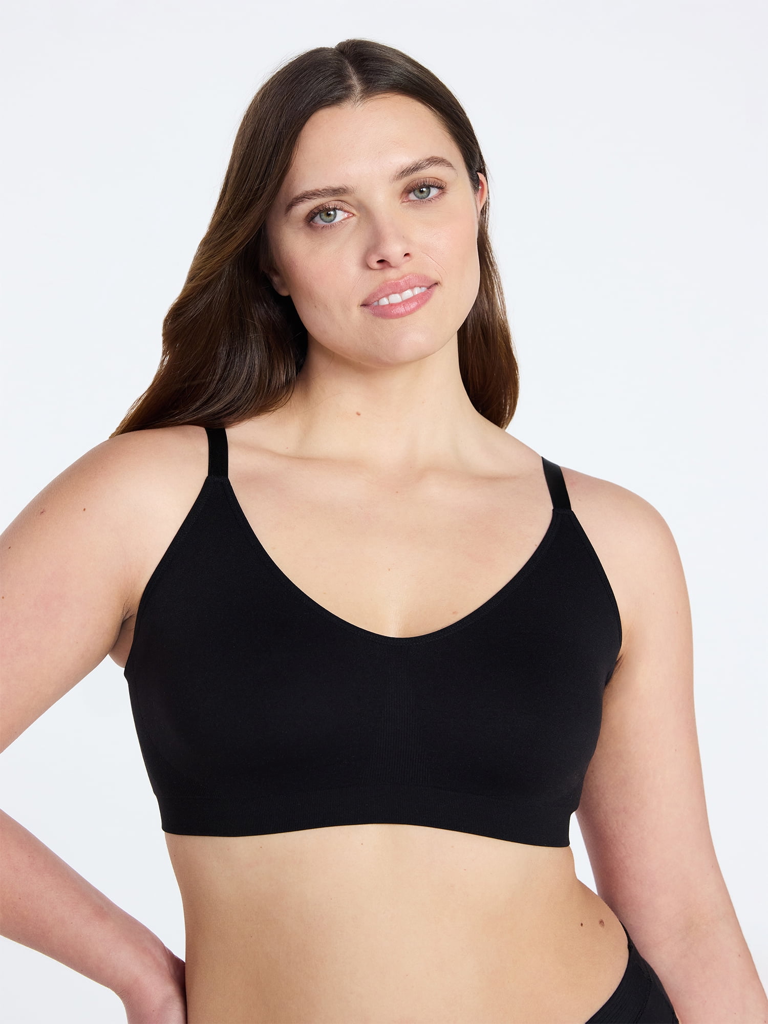 Joyspun Women's Seamless Plunge Pullover Bralette, Sizes S-XXXL
