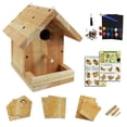 thumbnail image 1 of Kit de casita para pájaros Pontuss DIY de madera con set de pintura, 1 of 7