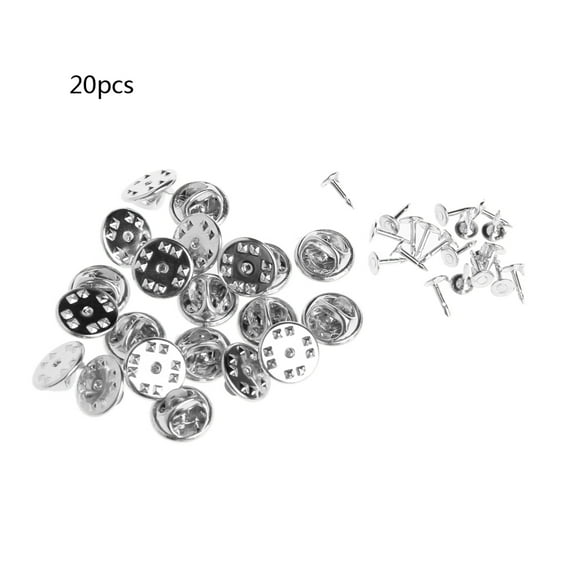 20Pcs/pack Metal DIY Brooch Round Clasps Pin Tie Tacks Blank Pins with Clutch Back for Jewelry Making Craft Supplies