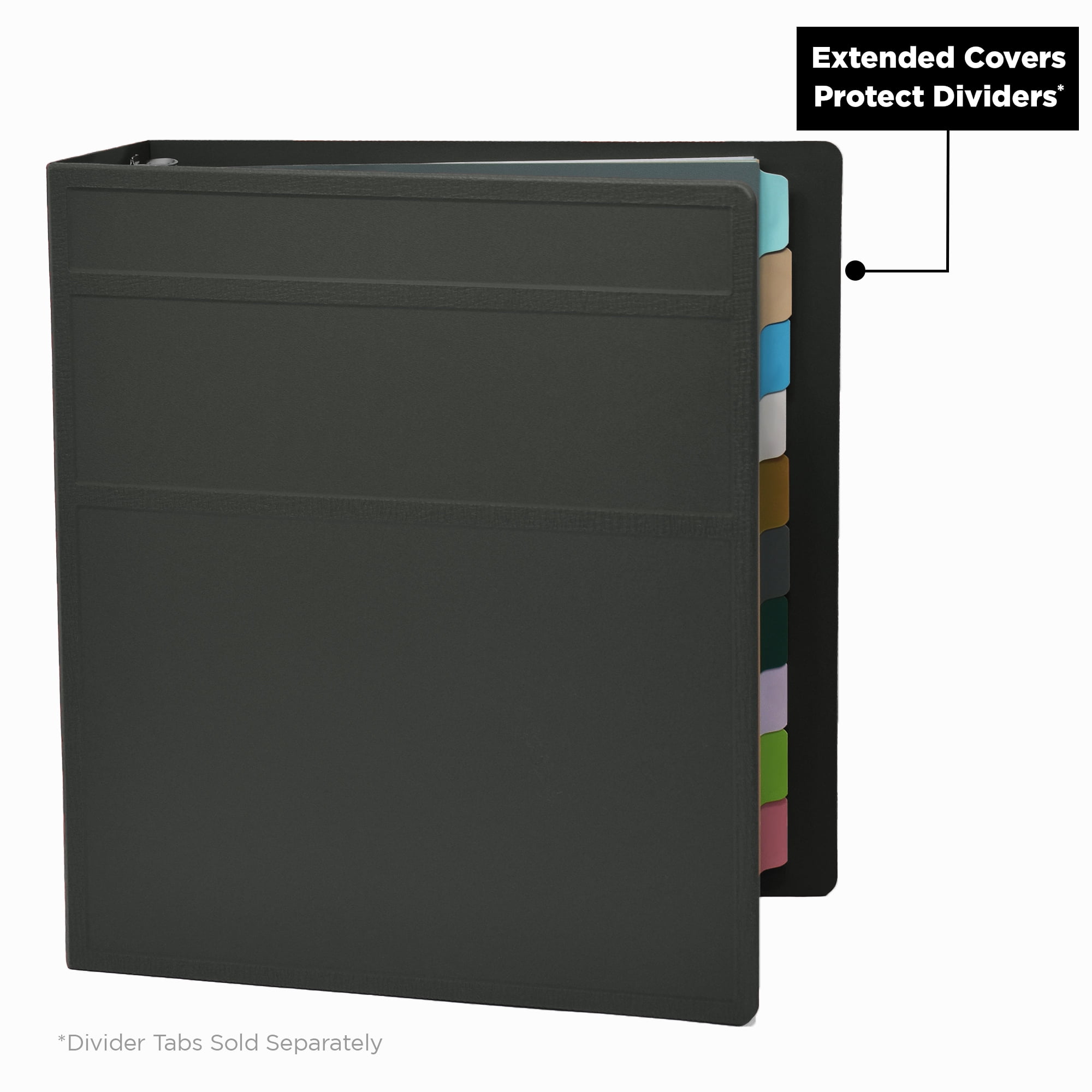 Carstens 2-Inch Heavy Duty 3-Ring Binder - Side Opening, Charcoal Gray