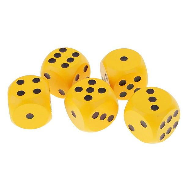 Dados De Madera De 5 6 dos - Tamaño Grande De 30 Perfecto Para De Rol Juegos De Rol Amarillo Baoblaze Dados de madera
