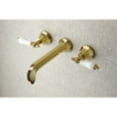 thumbnail image 2 of Kingston Brass KS4022PL Metropolitan 2-Handle Wall Mount Tub Faucet, Polished Brass, 2 of 5