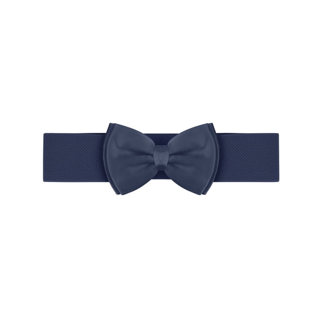 Cinturones elásticos con lazo INSPIRE CHIC para mujer, ancho de 2.4" elegante y lindo, banda de cintura elástica para vestido de boda de 24 a 32" en azul marino