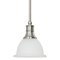 Kira Home Ellie 8" Adjustable Mini Pendant Light w/ Frosted Glass Shade & Brushed Nickel Finish