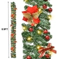 thumbnail image 2 of Goodwill Christmas Garland - 9ft Christmas Rattan Artificial Flower Vine Plants Indoor Outdoor Garden Gate Home Decorations, Christmas Garland with Pre-Lit Battery Operated(Red), 2 of 6