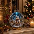 thumbnail image 5 of Clear Christmas Tree Balls 3.15 Inch, Lighted Snowman Scene Ornament, Glowing Acrylic Tree Bulb for Home, Christmas Gift, 5 of 6