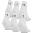 thumbnail image 2 of Under Armour Adult Cotton Quarter Socks, 6-Pairs , White 2 , Shoe Size: Mens 4-8, Womens 7-9, 2 of 5