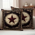 thumbnail image 3 of 2 Pack Outdoor Waterproof Throw Pillow Covers,Rustic Texas Western Stars on Wooden Decorative Square Patio Pillowcases for Chair Couch Sofa 16x16in, 3 of 9