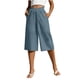 thumbnail image 1 of Pantalones de Pierna Recta de Lino para Mujeres Verano Suelto Color Sólido Cintura Elástica con Bolsillos Pantalones de Pierna Recta Casual, 1 of 6