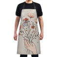 thumbnail image 4 of Yayeee Chief Kitchen Apron with Pockets for Cooking Water Resistant Unisex Adjustable Neck Strap, Red Flower, 4 of 7
