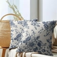 thumbnail image 6 of Vintage Floral Pillow Covers 18x18 Inch Set of 2 Navy Blue and Cream Floral Throw Pillow Covers Chinoiserie Flower Pillowcases Farmhouse Cushion Covers for Couch Bed Sofa Chair Home Decor, 6 of 7