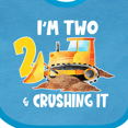 thumbnail image 4 of Inktastic I'm 2 and Crushing It Construction 2nd Birthday Boys or Girls Baby Bib, 4 of 4