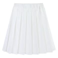 thumbnail image 4 of Leey-World Kids Girls Plaid Pleated Skirts High Waist Knee Length A-Line Mini Skirt Scooter Skirt School Uniform(White,12-13 Years), 4 of 4