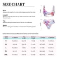thumbnail image 5 of PAYOHTO Women's Cross Front Bikini Set with High Elasticity Soft Padding Watercolor Flowers Pink Bathing Suit Crop Top Swimsuit, 5 of 9