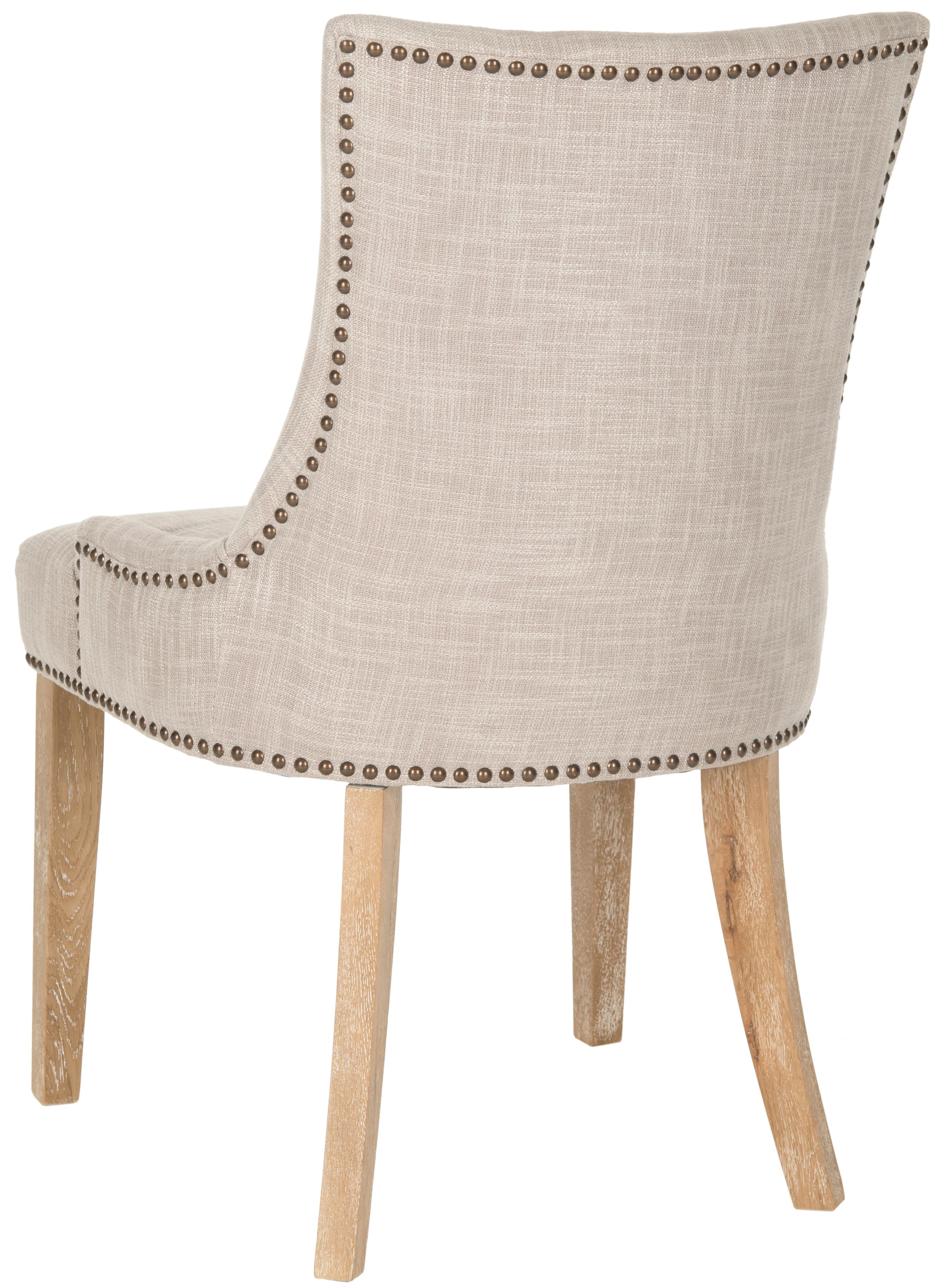 SAFAVIEH Lester 19" H Contemporary Glam Dining Chair, Grey/White Wash, Set of 2