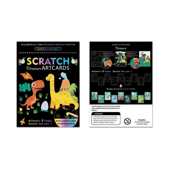 TIMIFIS Toddler Kid Toys Scratch Paper Art, Livre d'Art Dessin Coloré avec 1 Stylo à Gratter For Anniversaire Christmas Party Games Kits Christmas Gifts For Kids