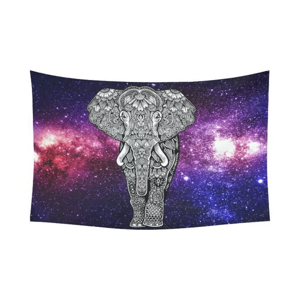 Phfzk Universe Wall Art Home Decor Colorful Galaxy Elephant In Deep Outer Space Tapestry Wall Hanging 60 X 90 Inches Walmart Com Walmart Com