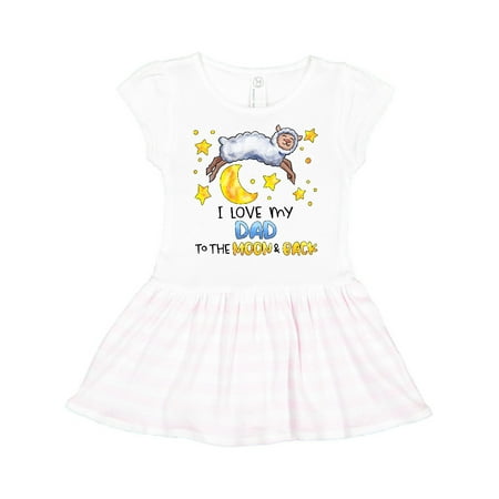 

Inktastic I Love my Dad to the Moon and Back Cute Sheep Gift Toddler Girl Dress