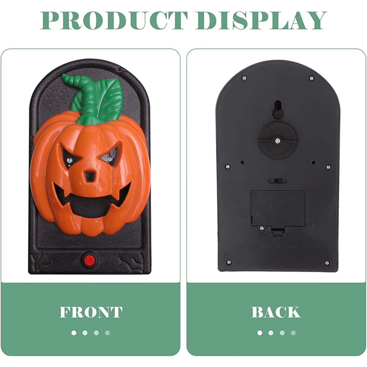 Halloween Decoration Doorbell Pumpkin Skeleton Witch Lightup Eye Prank Toy Decor 