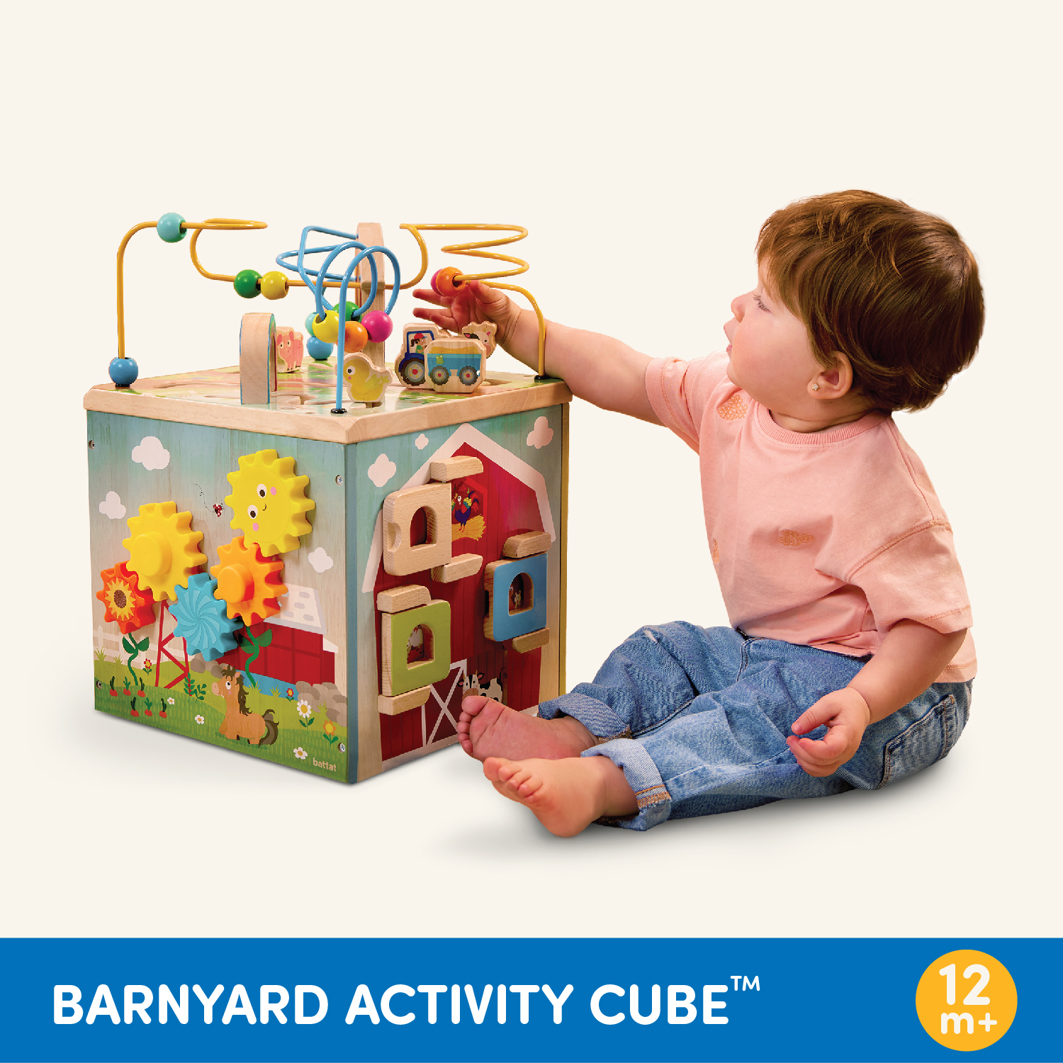Battat Barnyard Activity Cube Wooden Toy photo 5