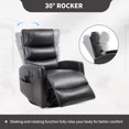thumbnail image 4 of Leumius Swivel Recliner Chair,360° Glider Rocking Chair with Massage and Heating,PU Leather Small Manual Recliner for Nursery Home Theater,Black PU, 4 of 7