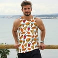 thumbnail image 6 of Uemuo Hot Dog Burger Pattern Men's Muscle Shirts Sleeveless Dry Fit Gym Workout Tank Top Lightweight Sports Tank Top Beach Tank Top, Loose-fit Sleeveless Shirt-Large, 6 of 7