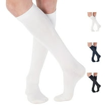 Made in USA - Unisex Compression Socks 15-20mmHg Varicose Veins - White, X-Large
