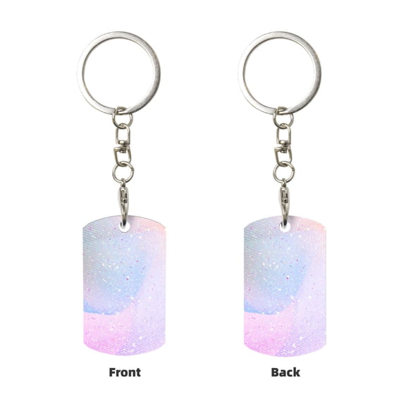 Uemuo Rainbow Pattern Rectangular Metal Keychain - Durable, Stylish, and Personalized Key Ring for Men and Women,Engraved Keychain,Gift Slim Sturdy Keychain