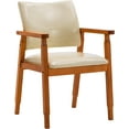 thumbnail image 4 of NOB Mid-Century Dining Side Chair with Faux Leather Seat in Beige, handrail Chair, 4 of 18
