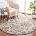 thumbnail image 3 of SAFAVIEH Blossom Beverley Floral Area Rug, Grey/Beige, 6' x 6' Round, 3 of 9