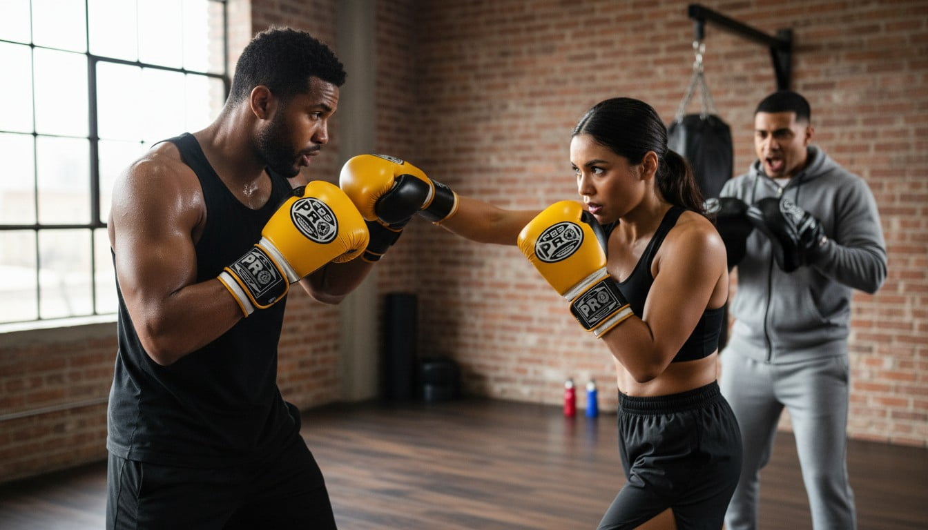 ProBoxing® Leather Boxing Gloves – (Yellow & Black) (12oz) Training Boxing Gloves for Boxing, MMA, Muay Thai & Sparring – Durable Genuine Leather, Wrist Support, Impact Protection